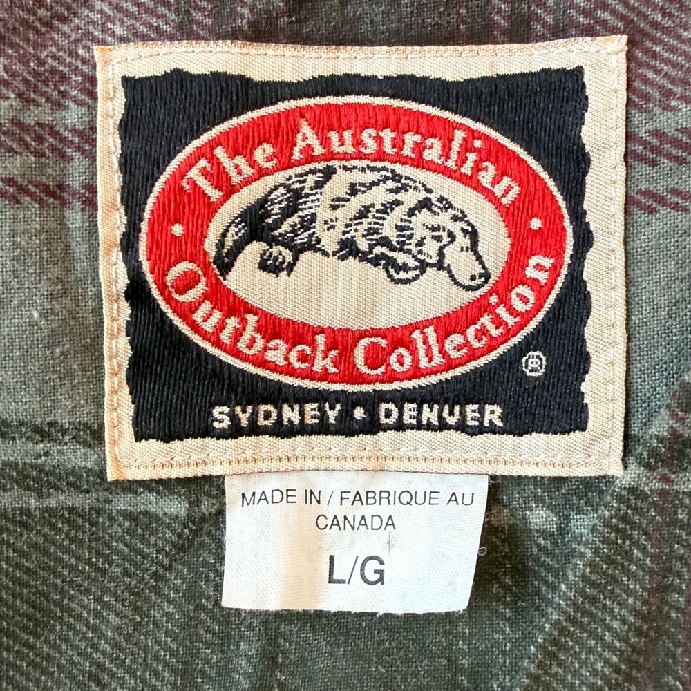 Australian Outback Collection Mens Grey Cotton Canvas Plaid Lined Vest Large - Picture 5 of 7